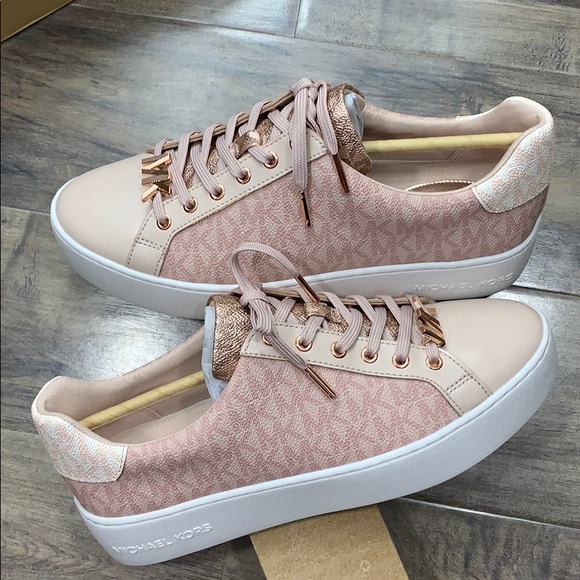 MICHAEL KORS POPPY LACE UP MINI MK LOGO PVC BALLET - Picture 14 of 16